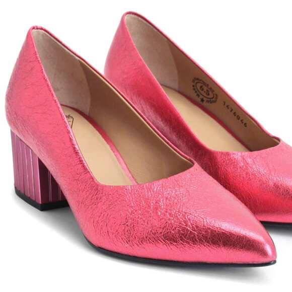 Fluevog Effortless family "Bebe" in metallic pink, size 7 - Picture 1 of 14